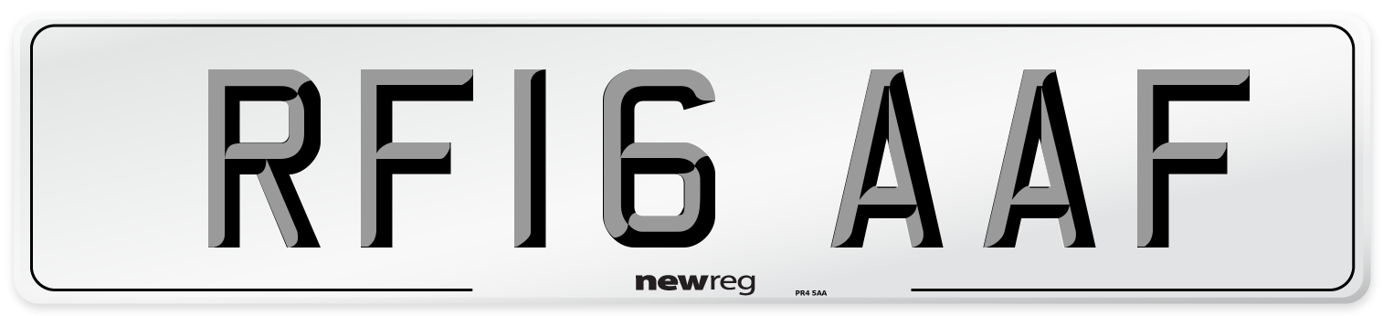 RF16 AAF Number Plate from New Reg
